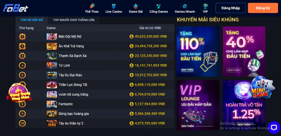 Hoàn trả tiền cược thua 5pro đăng nhập
